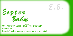 eszter bohm business card